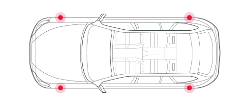 해당 제품의 위치는 자동차 4개의 바퀴쪽에 위치