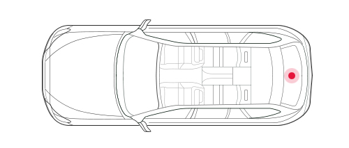 해당 제품의 위치는 차량 내부 및 트렁크