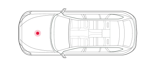 해당 제품의 위치는 차량 내부